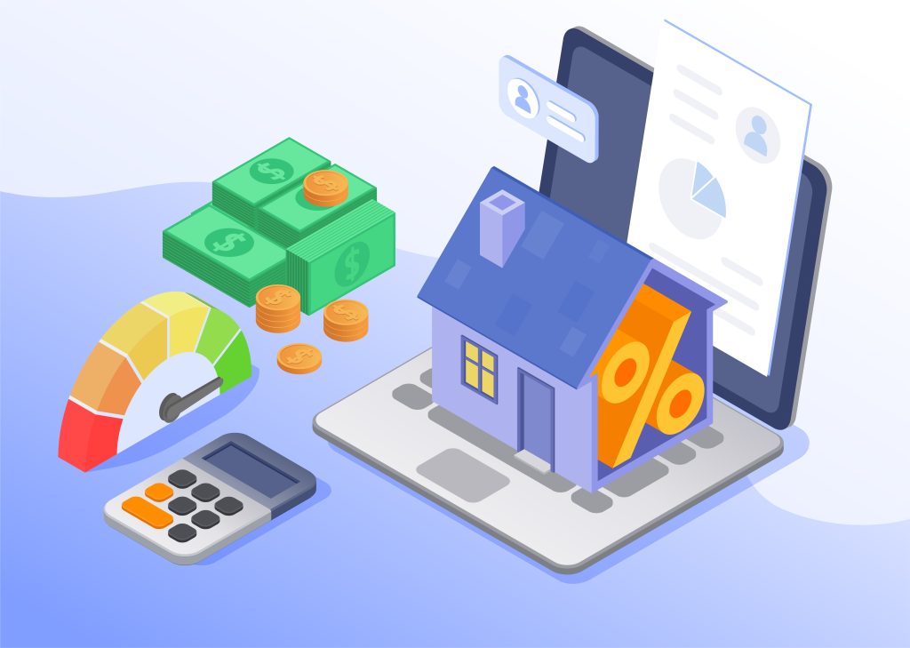 Vector illustration representing commercial cash out refinance for property owners